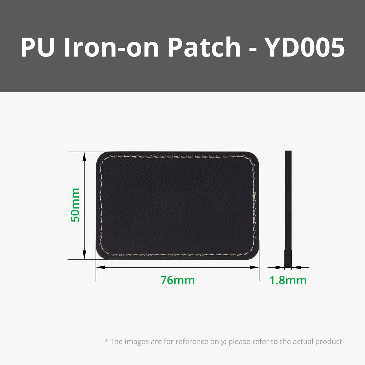 Bambu Lab Rectangular PU Iron-on Patch - Black to Silver (10PCS) (B-YD005)