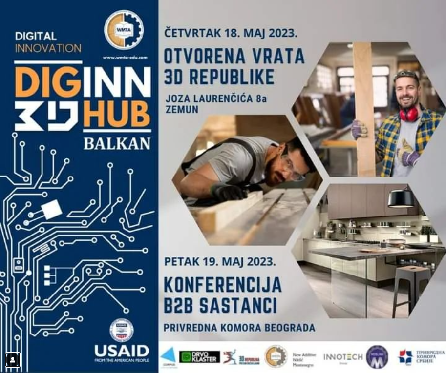 Konferencija i B2B sastanci drvoprerađivačke i srodnih industrija DIG INN 3D HUB Balkan