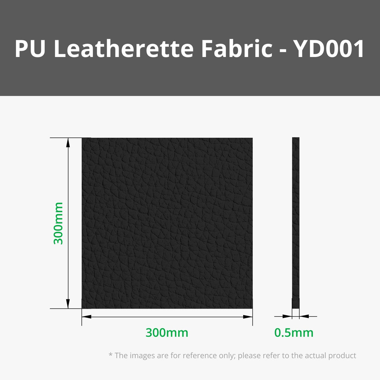 Bambu Lab Black Pebbled PU Leatherette Fabric  (B-YD001)