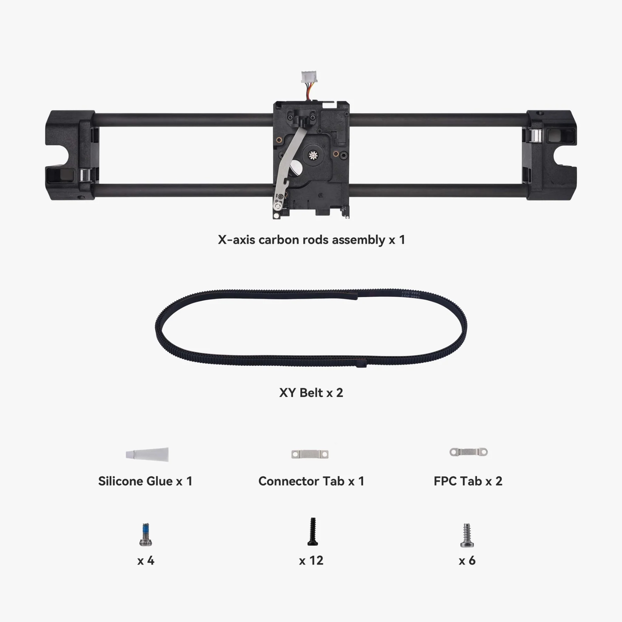 Bambu Lab X-Axis Carbon Rods Assembly FAC003 P1P,P1S,X1C,X1E